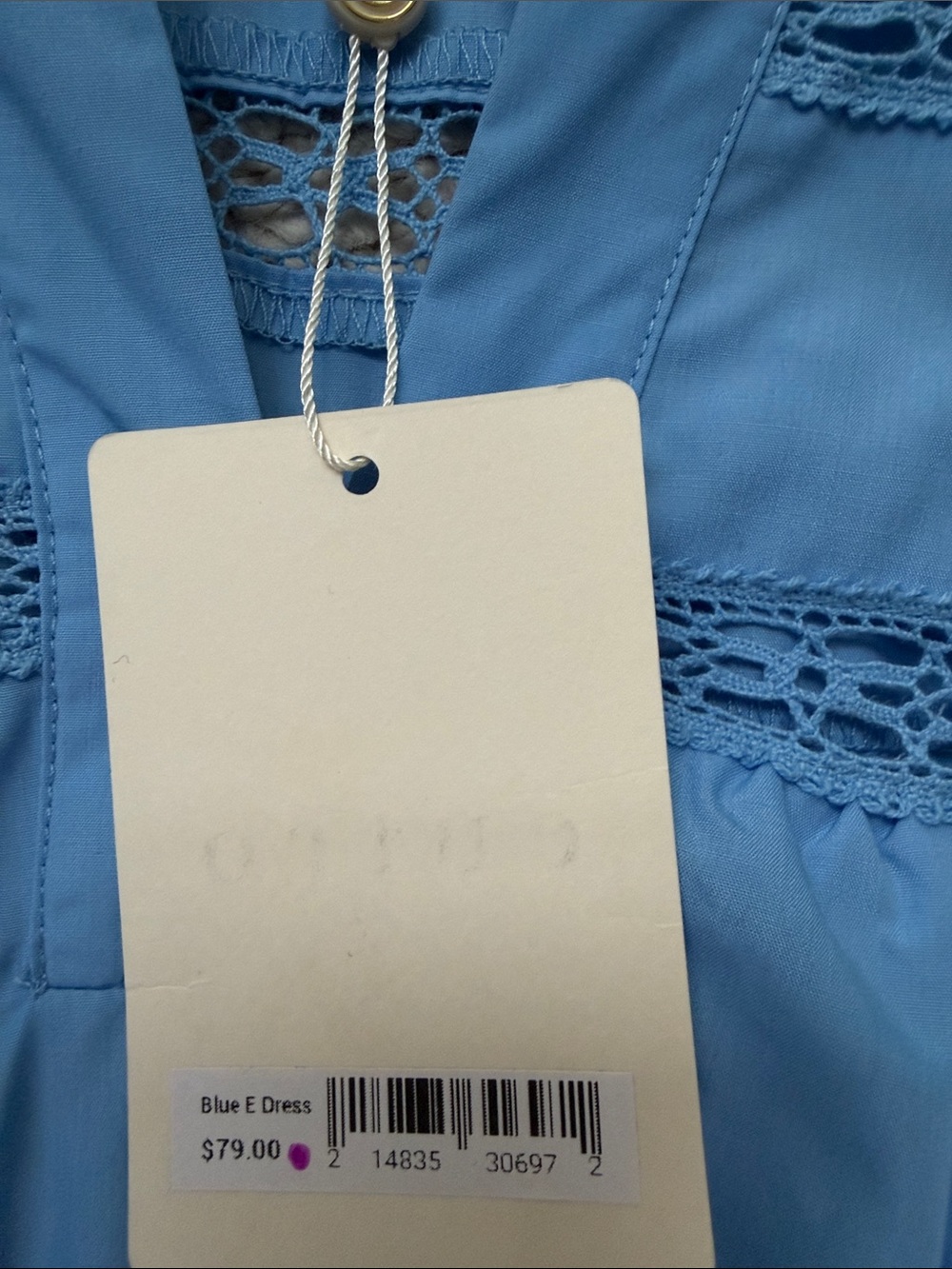 entro Blue Tiered Midi Dress with Lace Trim - Picture 2 of 7